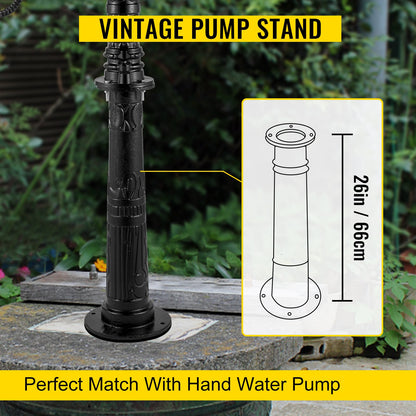 Antique Hand Water Pump Stand Pitcher Pump Stand for Yard Garden Black - Image 2