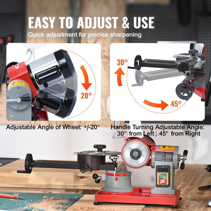 Circular Saw Blade Sharpener, 370W Saw Blade Grinding with Water Injection, Water Injection Circular Saw Blade Sharpening & 6 Saw Centerings, 5-inch Grinding Wheel for Carbide Tipped Saw Blades - Image 3