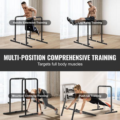 Dip Bars, 200 kg Capacity, Heave Duty Dip Stand Station with Adjustable Height, Fitness Workout Dip Bar Station Stabilizer Parallette Push Up Stand, Parallel Bars for Strength Training Home Gym - Image 6