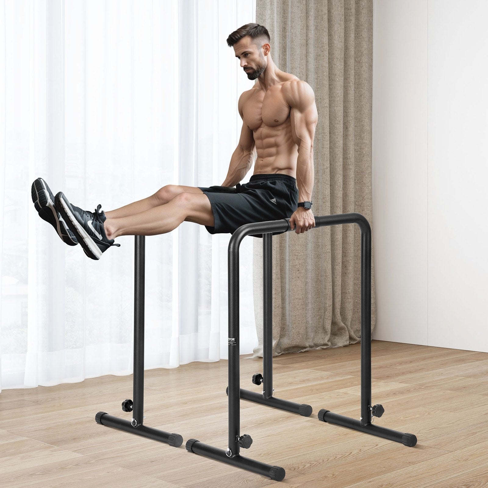 Dip Bars, 200 kg Capacity, Heave Duty Dip Stand Station with Adjustable Height, Fitness Workout Dip Bar Station Stabilizer Parallette Push Up Stand, Parallel Bars for Strength Training Home Gym - Image 8