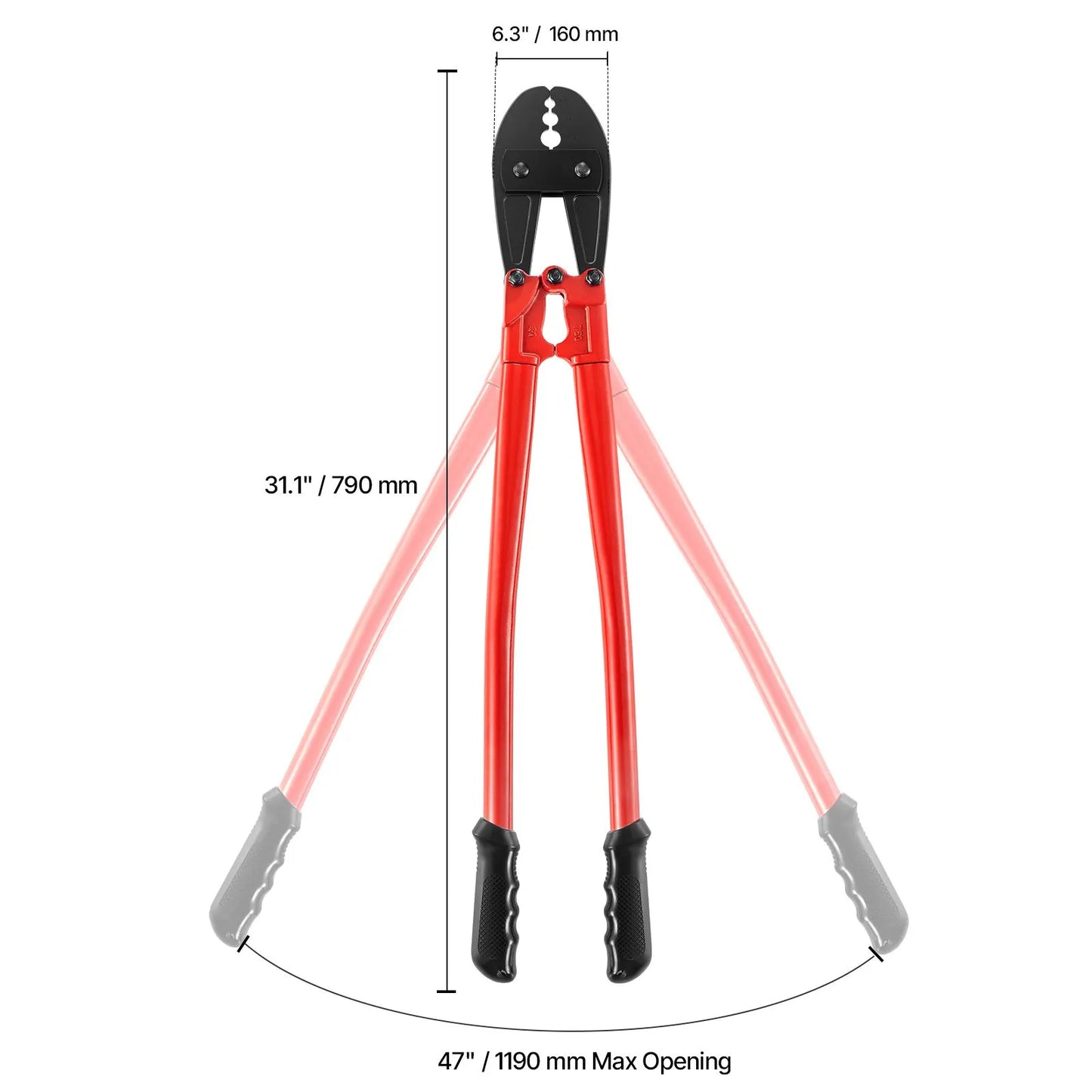 762mm/30" Hand Swager, Swaging Tool for 5/32", 1/4" and 5/16" Aluminum/Copper Sleeves - Image 8
