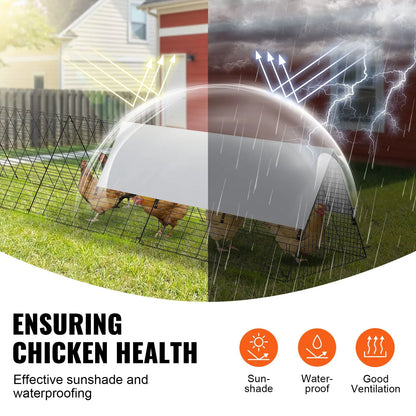 Chicken Tunnels, 729 x 200 x 61.5cm(LxWxH) Chicken Tunnels for Yard, Portable Chicken Tunnels for Outside with Corner Frames, 2 Sets, Suitable for Chickens, Ducks, Rabbits - Image 5