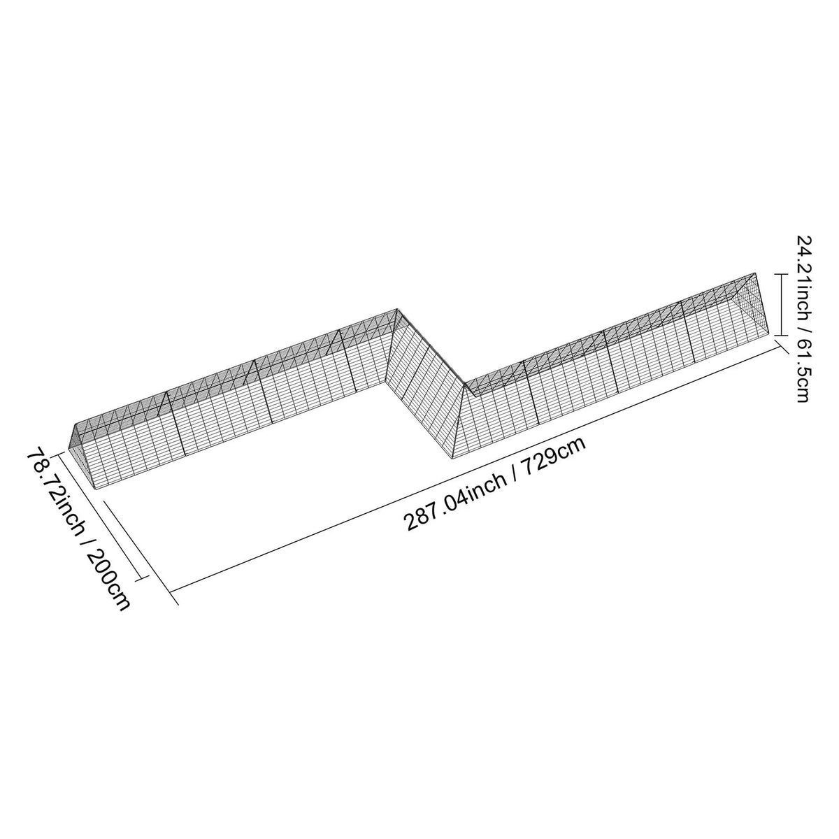 Chicken Tunnels, 729 x 200 x 61.5cm(LxWxH) Chicken Tunnels for Yard, Portable Chicken Tunnels for Outside with Corner Frames, 2 Sets, Suitable for Chickens, Ducks, Rabbits - Image 8