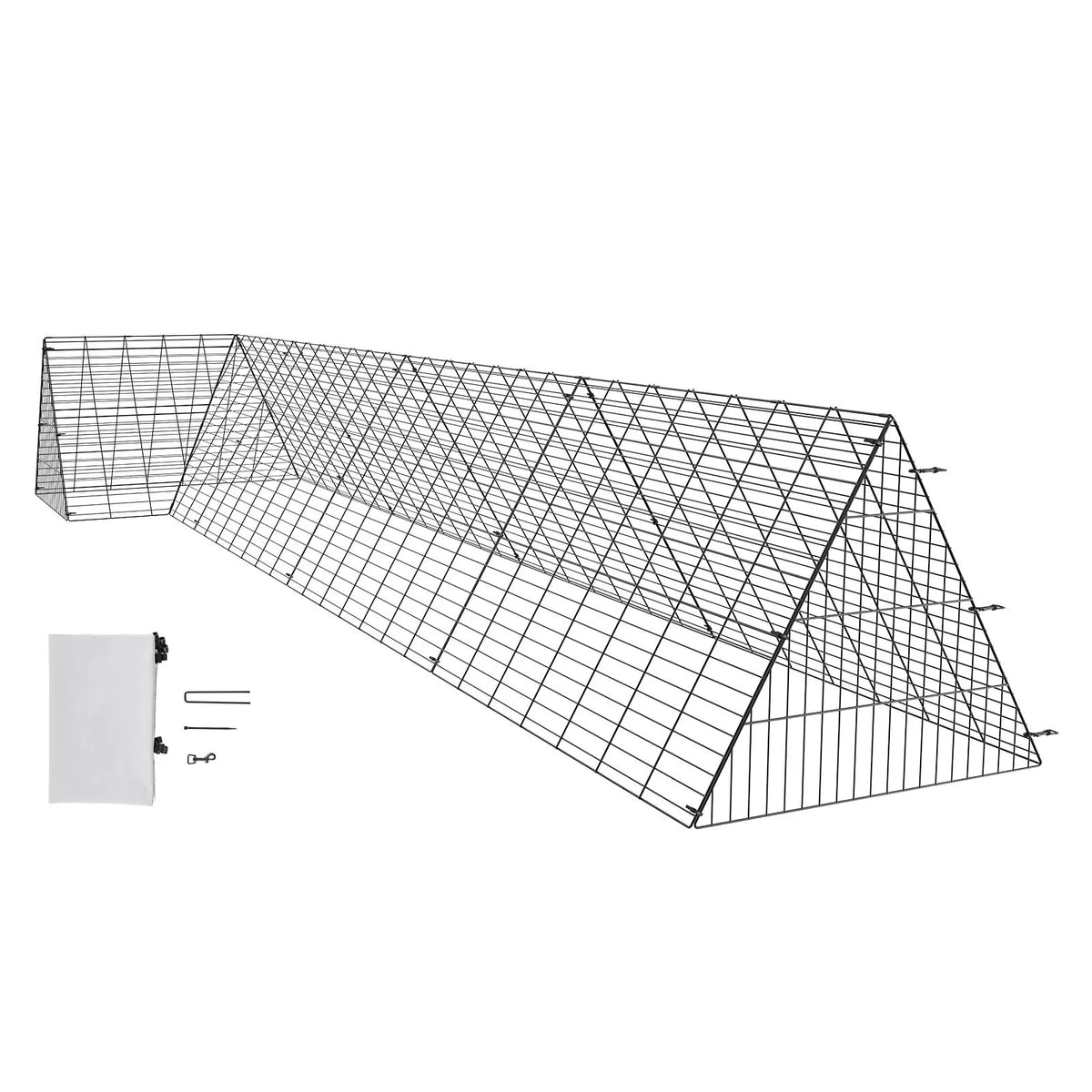 Chicken Tunnels, 400x100x61.5 cm(LxWxH) Chicken Tunnels for Yard, Portable Chicken Tunnels for Outside with Corner Frames, Chicken Coop Run, Suitable for Chickens, Ducks, Rabbits - Image 9