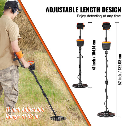 Metal Detector for Adults&Kids, 250mm, Professional Adjustable Higher Accuracy Gold Detector, IP68 Waterproof Coil with LCD Display 7 Modes Advanced DSP Chip, for Detecting Gold Treasure Hunting - Image 3