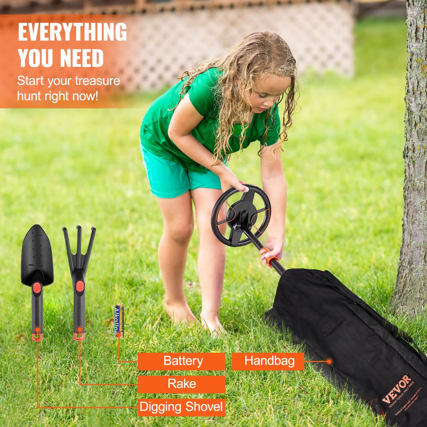 Metal Detector for Kids, 150mm, Waterproof Search Coil with LCD Display, Adjustable 660.4-914.4 mm Gold Detector, Lightweight Carbon Fiber Stem for Junior & Youth Detecting Gold Coin Treasure - Image 6