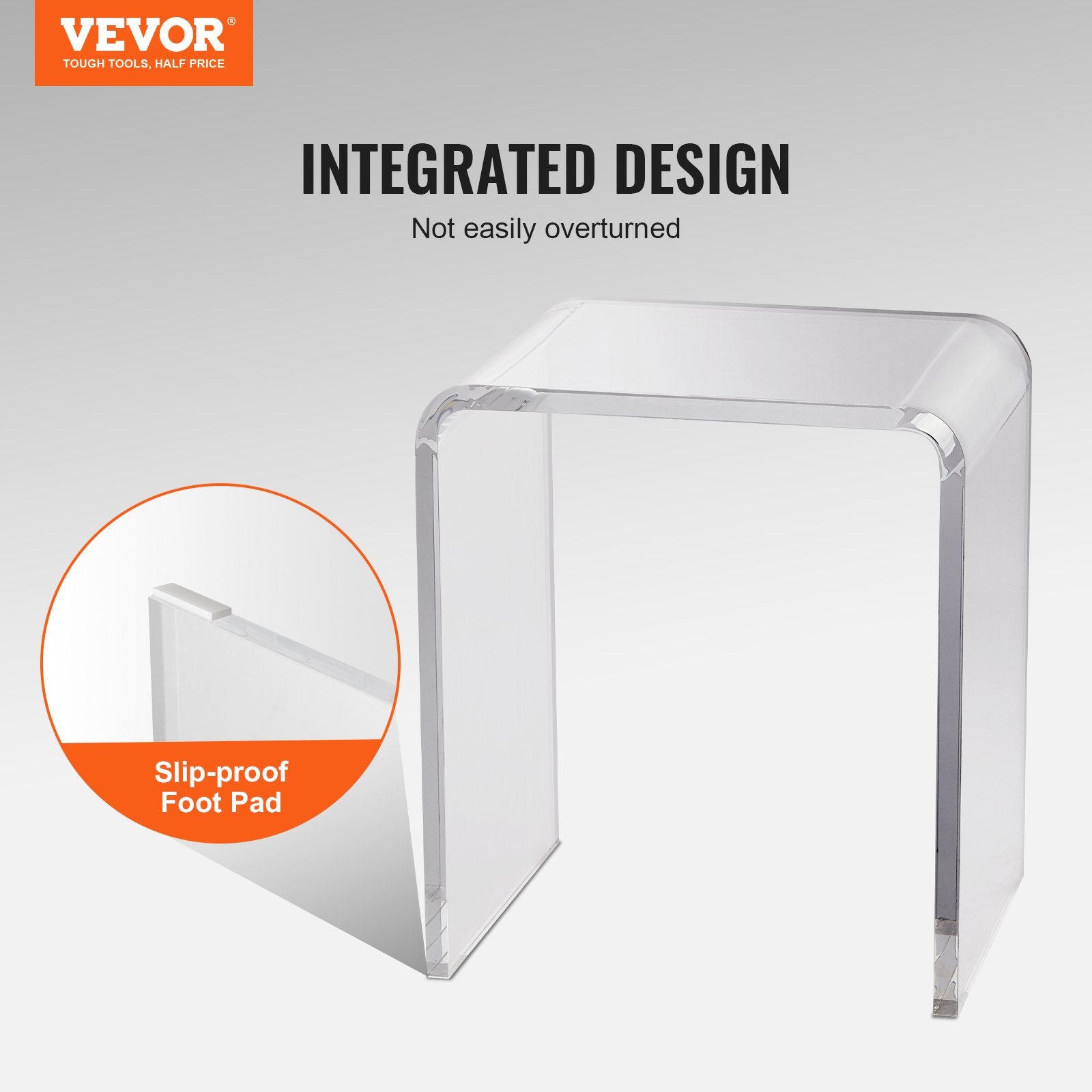 Acrylic End Table, C-Shaped Lucite Side Table, Clear Acrylic Side Table for Drink, Food, Snack used in Living Room, Bedroom, and Study - Image 5