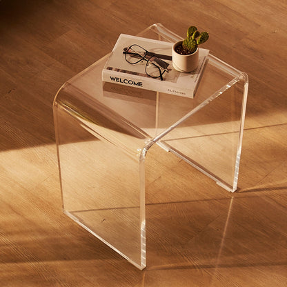 Acrylic End Table, C-Shaped Lucite Side Table, Clear Acrylic Side Table for Drink, Food, Snack used in Living Room, Bedroom, and Study - Image 8