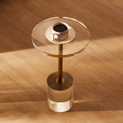 Clear Acrylic End Table, Acrylic Side Table with a Solid Base, 11.9 x 11.9 inch Round Tabletop, 21.4 inch High, for Coffee, Drink, Food, Snack used in Living Room, Bedroom, and Study - Image 8