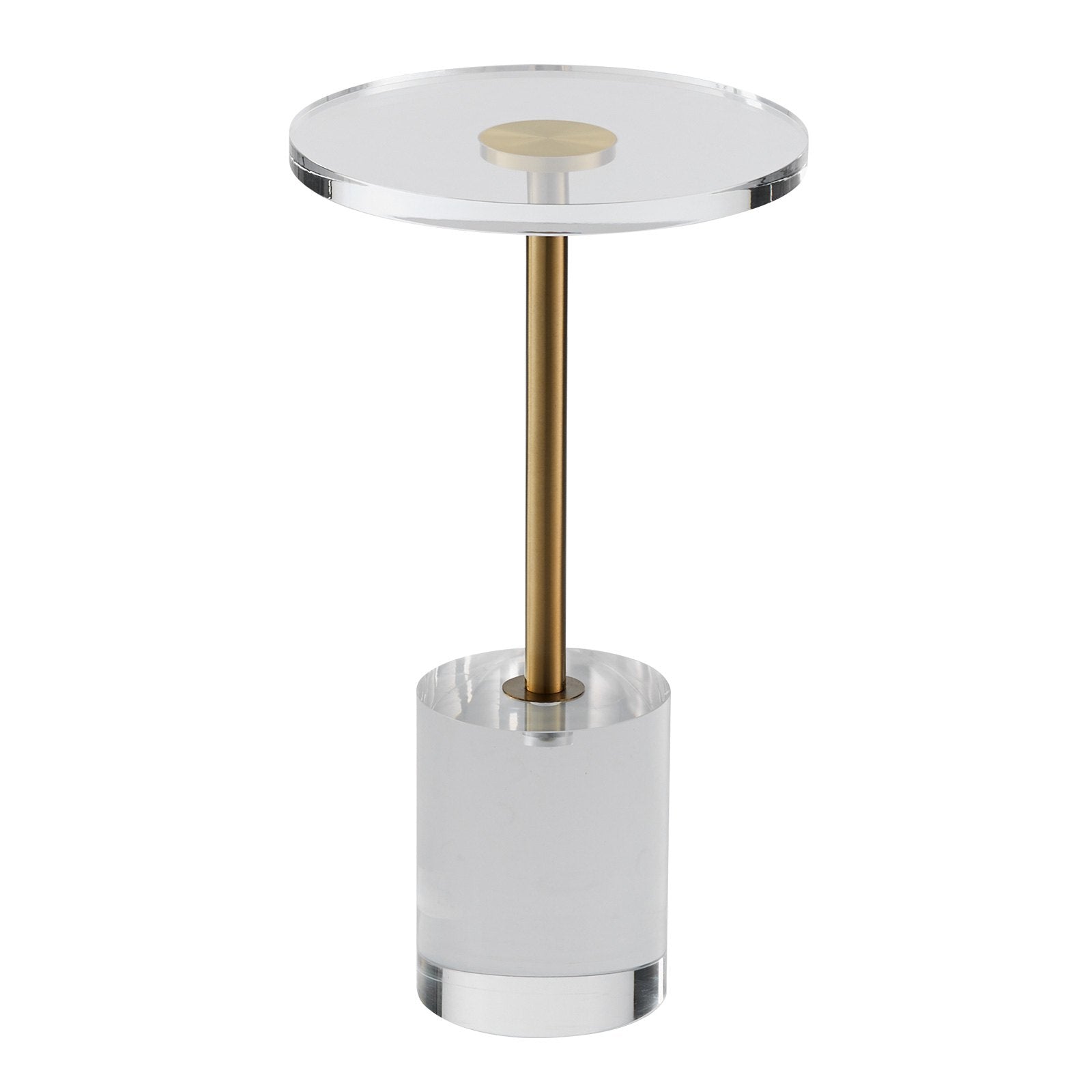 Clear Acrylic End Table, Acrylic Side Table with a Solid Base, 11.9 x 11.9 inch Round Tabletop, 21.4 inch High, for Coffee, Drink, Food, Snack used in Living Room, Bedroom, and Study - Image 9