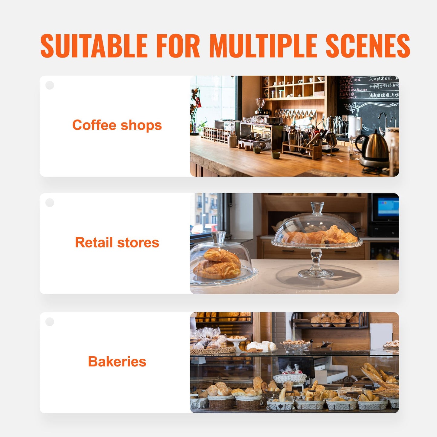 Pastry Display Case, 2-Tier Commercial Countertop Bakery Display Case, Acrylic Display Box with Rear Door Access & Removable Shelves, Keep Fresh for Donut Bagels Cake Cookie - Image 6