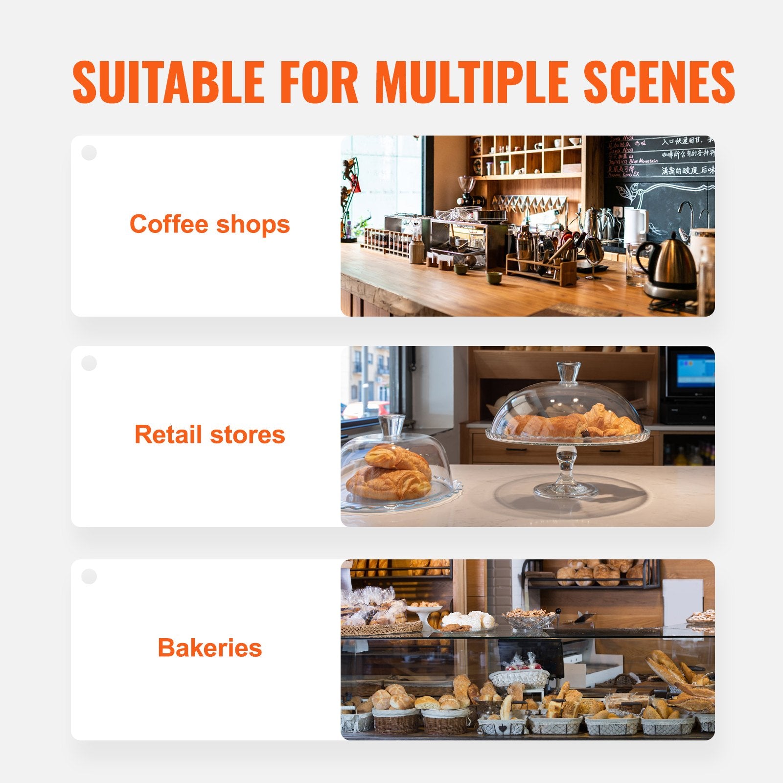 Pastry Display Case, 2-Tier Commercial Countertop Bakery Display Case, Acrylic Display Box with Rear Door Access & Removable Shelves, Keep Fresh for Donut Bagels Cake Cookie - Image 6