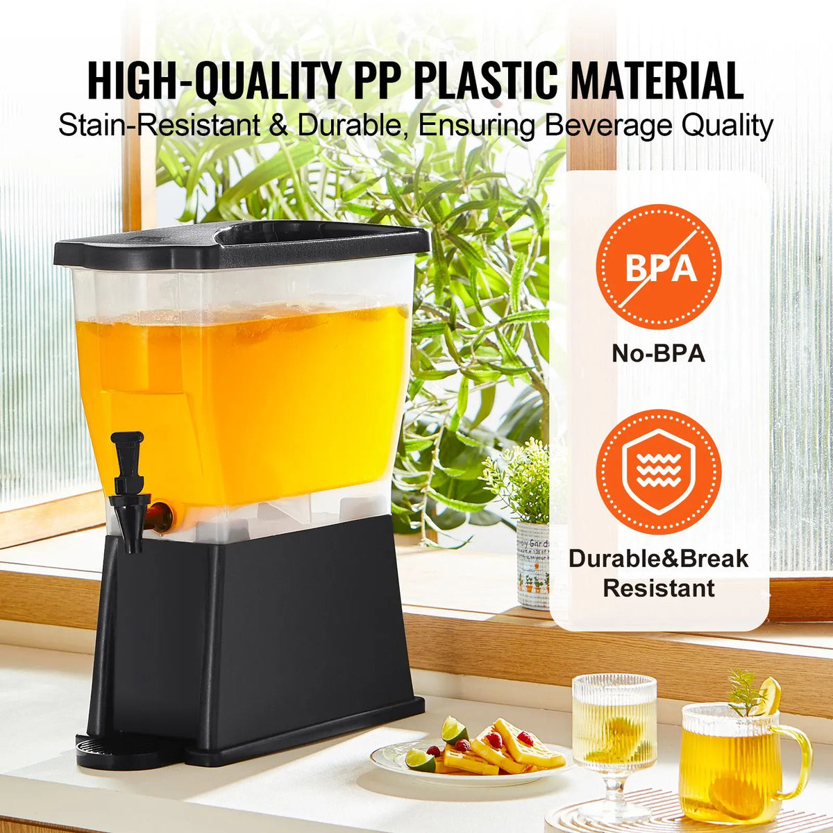 Beverage Dispenser, 3 Gallon Drink Dispenser for Parties, Plastic Juice Dispenser with Stand Spigot Lid, Iced Tea Lemonade Juice Water Dispenser, for Restaurants, Hotels, Parties - Image 4