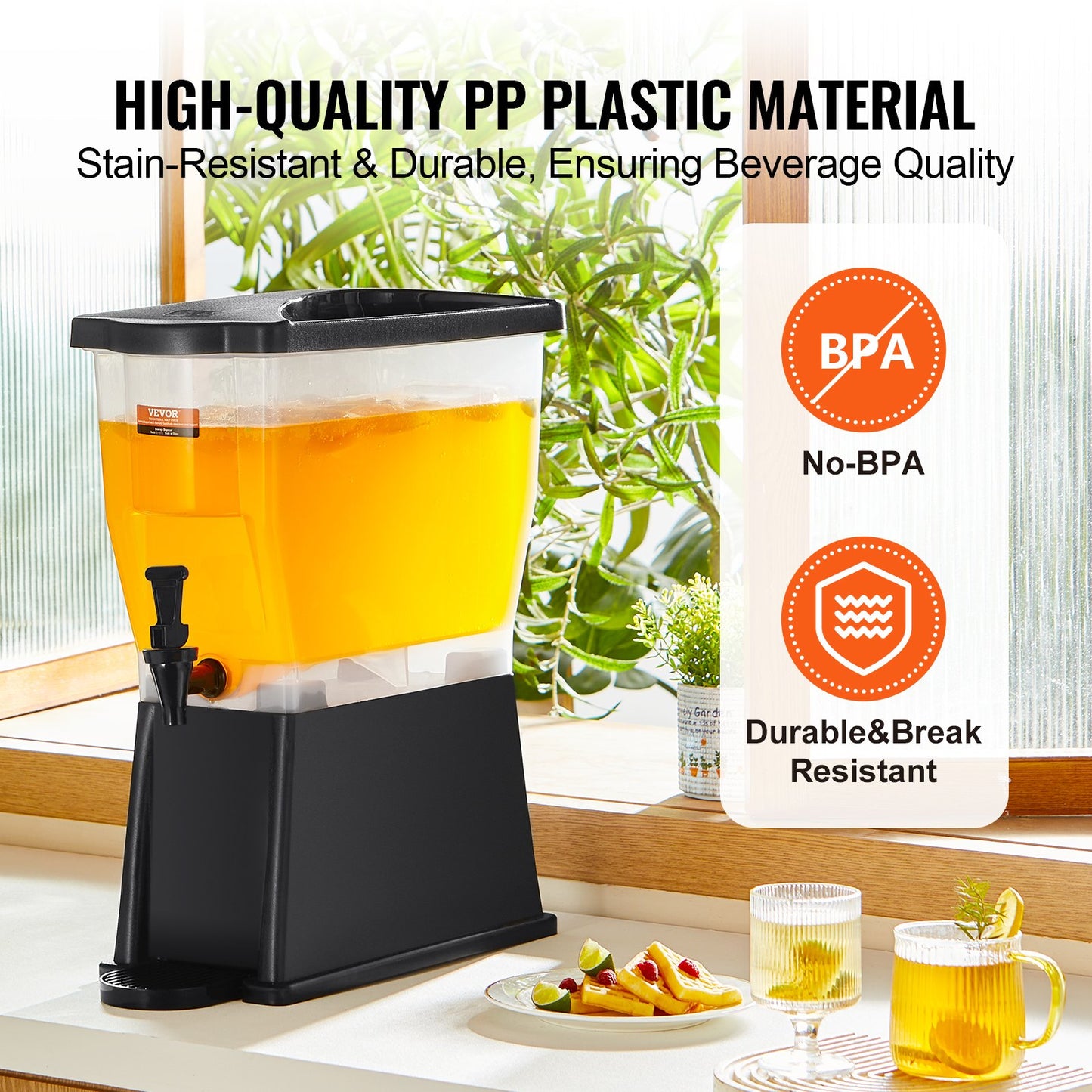 Beverage Dispenser, 3 Gallon Drink Dispenser for Parties, Plastic Juice Dispenser with Stand Spigot Lid, Iced Tea Lemonade Juice Water Dispenser, for Restaurants, Hotels, Parties - Image 4