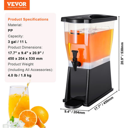 Beverage Dispenser, 3 Gallon Drink Dispenser for Parties, Plastic Juice Dispenser with Stand Spigot Lid, Iced Tea Lemonade Juice Water Dispenser, for Restaurants, Hotels, Parties - Image 7