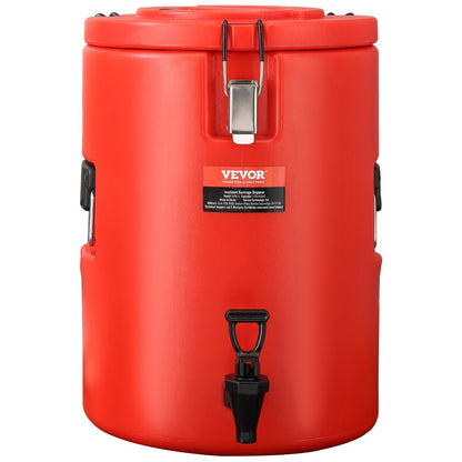 Stainless Steel Insulated Beverage Dispenser, 17.2 Liter, Thermal Hot and Cold Drink Server Dispenser with Spigot Handle, Food-grade for Hot Tea Coffee Water Restaurant Drink Shop