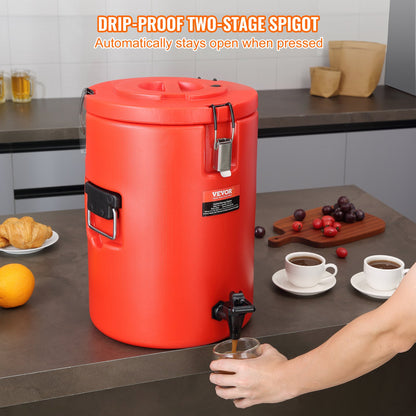 Stainless Steel Insulated Beverage Dispenser, 17.2 Liter, Thermal Hot and Cold Drink Server Dispenser with Spigot Handle, Food-grade for Hot Tea Coffee Water Restaurant Drink Shop - Image 5