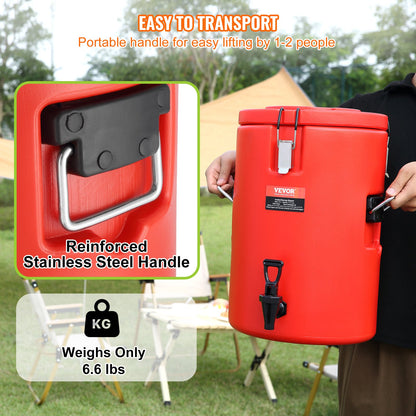 Stainless Steel Insulated Beverage Dispenser, 17.2 Liter, Thermal Hot and Cold Drink Server Dispenser with Spigot Handle, Food-grade for Hot Tea Coffee Water Restaurant Drink Shop - Image 6