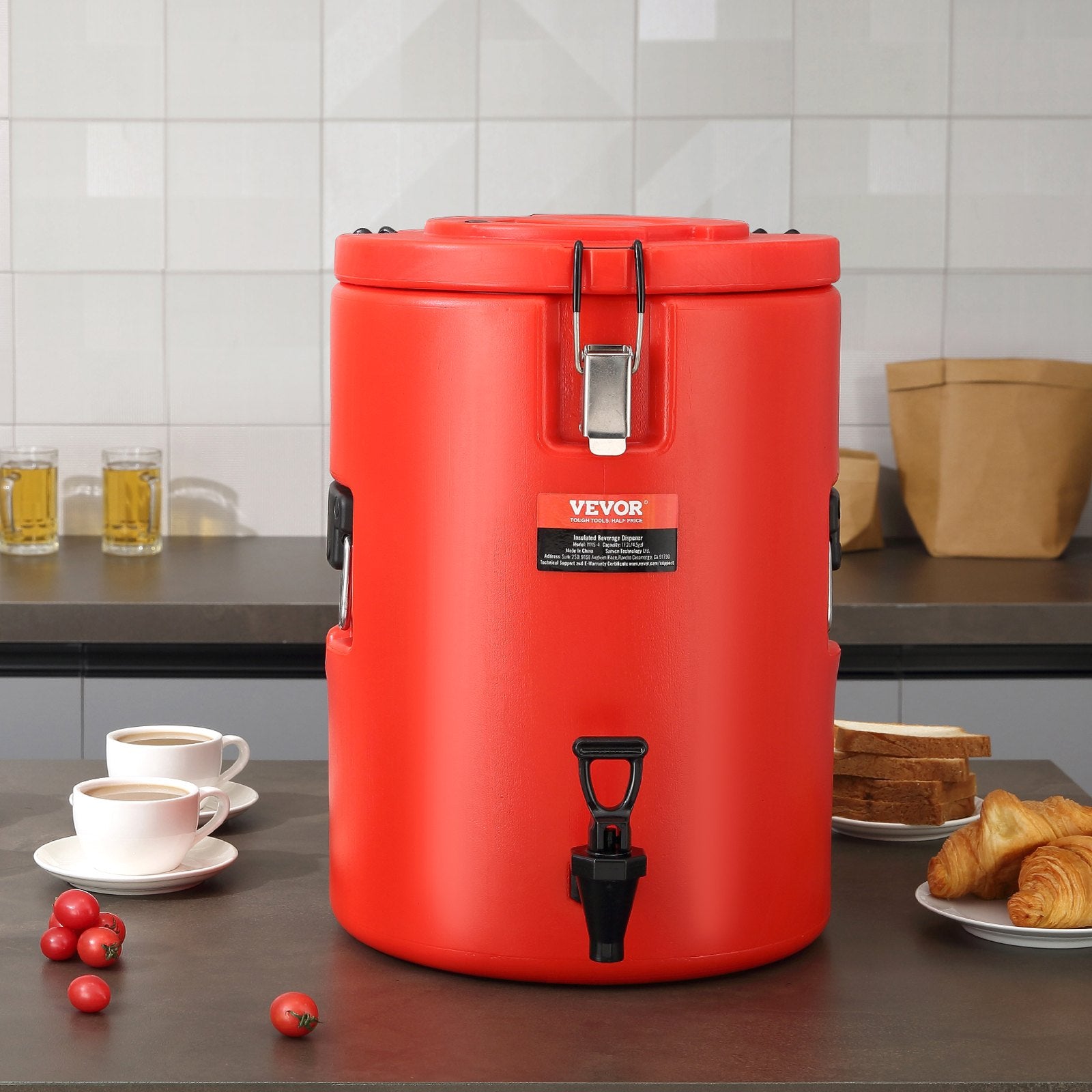 Stainless Steel Insulated Beverage Dispenser, 17.2 Liter, Thermal Hot and Cold Drink Server Dispenser with Spigot Handle, Food-grade for Hot Tea Coffee Water Restaurant Drink Shop - Image 8