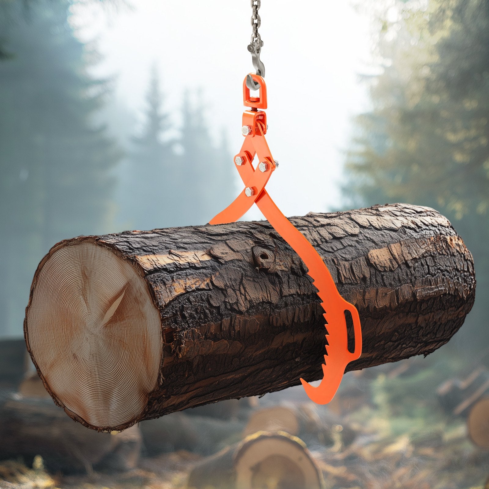 32in Log Lifting Tongs, 2-Claw Log Tongs, Heavy Duty Steel Log Grapple, 1543LBS Lifting Capacity, Swivel Log Graper Timber, Eagle Claw Design, Log Skidding Tongs for Trucks, Tractors, Forklifts - Image 8