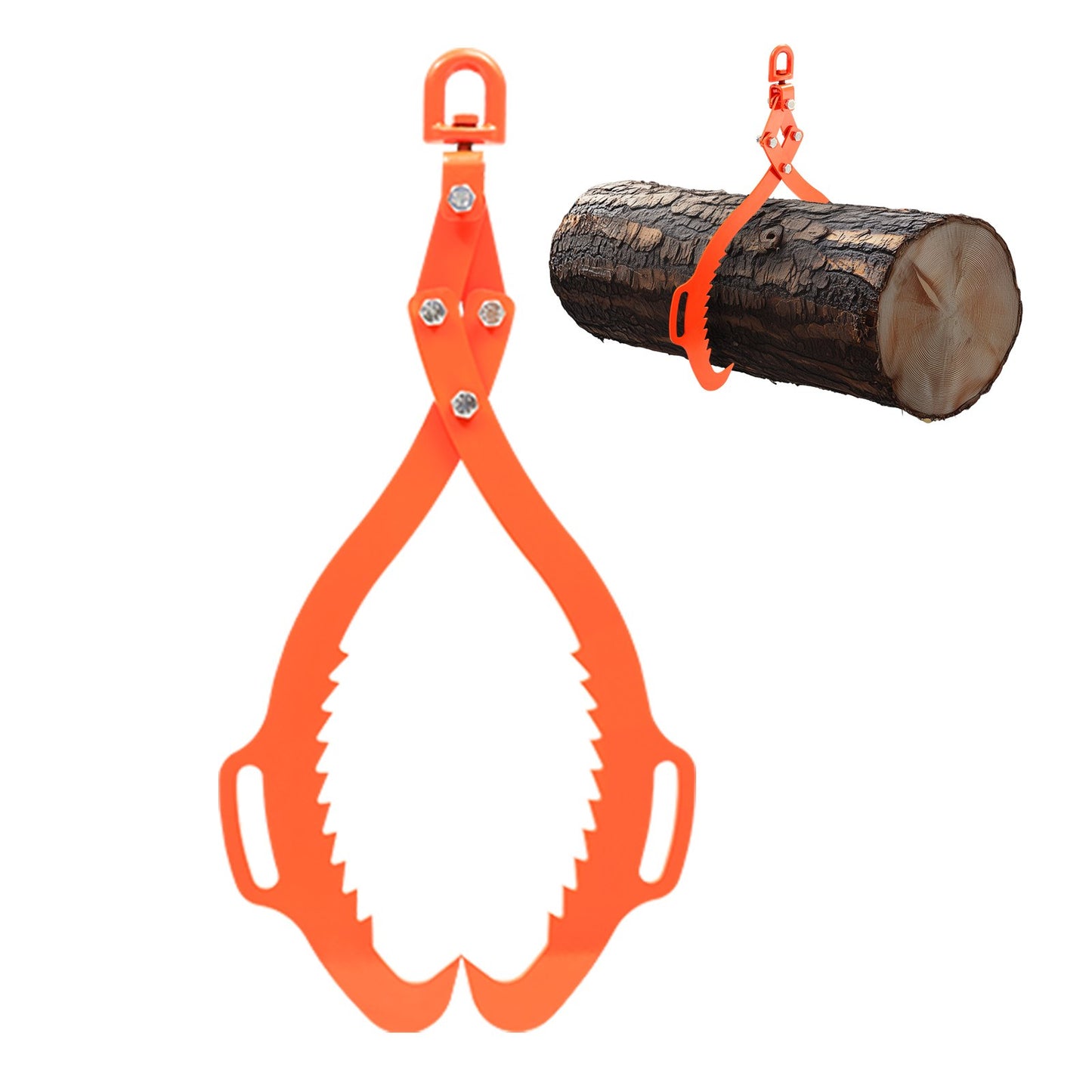 32in Log Lifting Tongs, 2-Claw Log Tongs, Heavy Duty Steel Log Grapple, 1543LBS Lifting Capacity, Swivel Log Graper Timber, Eagle Claw Design, Log Skidding Tongs for Trucks, Tractors, Forklifts - Image 9