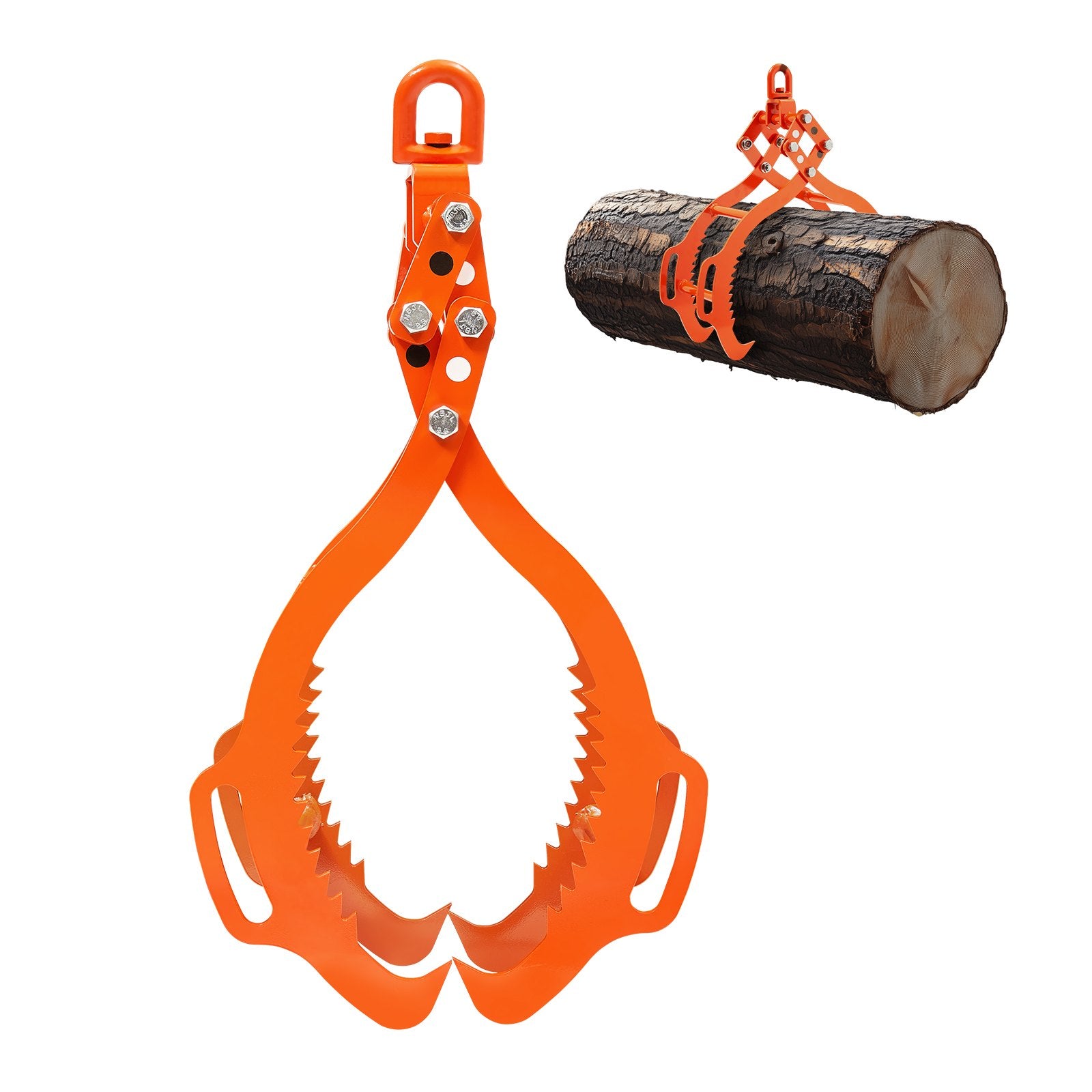 32in Log Lifting Tongs, 4-Claw Log Tongs, Heavy Duty Steel Log Grapple, 2200LBS Lifting Capacity, Swivel Log Graper Timber, Eagle Claw Design, Log Skidding Tongs for Trucks, Tractors, Forklifts - Image 9