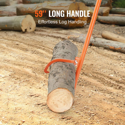 Cant Hook Tool, 59 in, Heavy Duty Steel Log Roller, Log Lifter Timber Jack for Max 32" Dia Logs, Forestry Logging Tools, Dual Function Log Handler for Rolling and Clamping Logs - Image 2