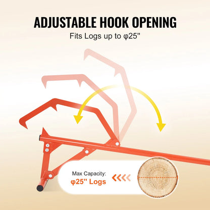 Timberjack, 46.5 in, Heavy Duty Steel Log Roller, Log Lifter with Adjustable Cant Hook, Logging Tools Log Jack for Logs Ups to 25" Dia, Timber Jack for Rolling Cutting and Lifting Logs - Image 3