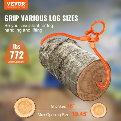 Log Skidding Tongs, 18 inch 2 Claw Log Lifting Tongs, Heavy Duty Steel Lumber Skidding Tongs, 772 lbs/350 kg Loading Capacity, Log Lifting, Handling, Dragging & Carrying Tool - Image 2