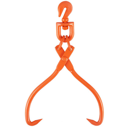 Log Skidding Tongs, 45.7cm 2 Claw Log Lifting Tongs, Heavy Duty Rotating Steel Lumber Skidding Tongs, 350 kg Loading Capacity, Log Lifting, Handling, Dragging & Carrying Tool