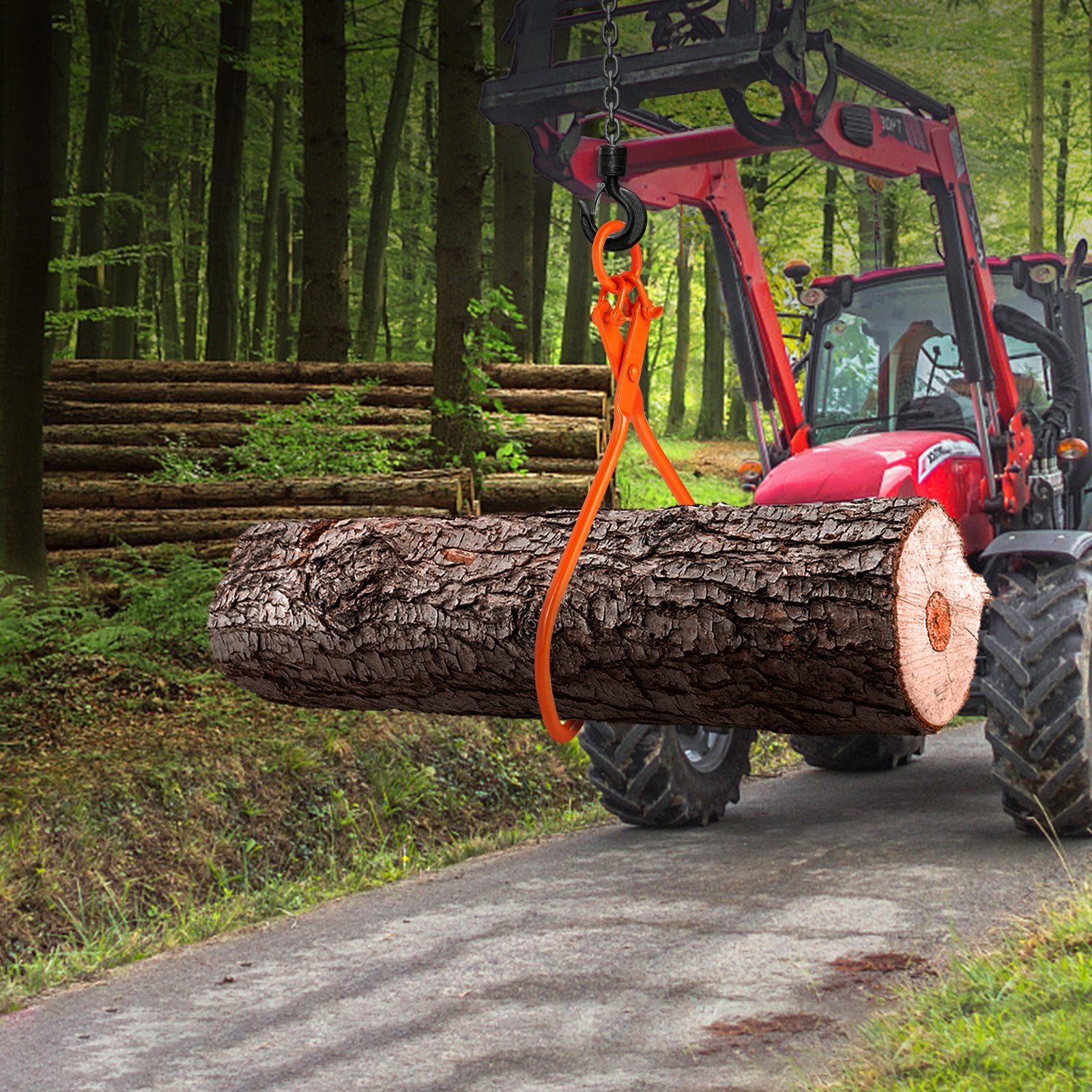 Log Skidding Tongs, 81.3cm 2 Claw Log Lifting Tongs, Heavy Duty Steel Lumber Skidding Tongs, 700 kg Loading Capacity, Log Lifting, Handling, Dragging & Carrying Tool - Image 8