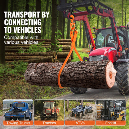 Log Skidding Tongs, 81.3cm 2 Claw Log Lifting Tongs, Heavy Duty Rotating Steel Lumber Skidding Tongs, 700 kg Loading Capacity, Log Lifting, Handling, Dragging & Carrying Tool - Image 5