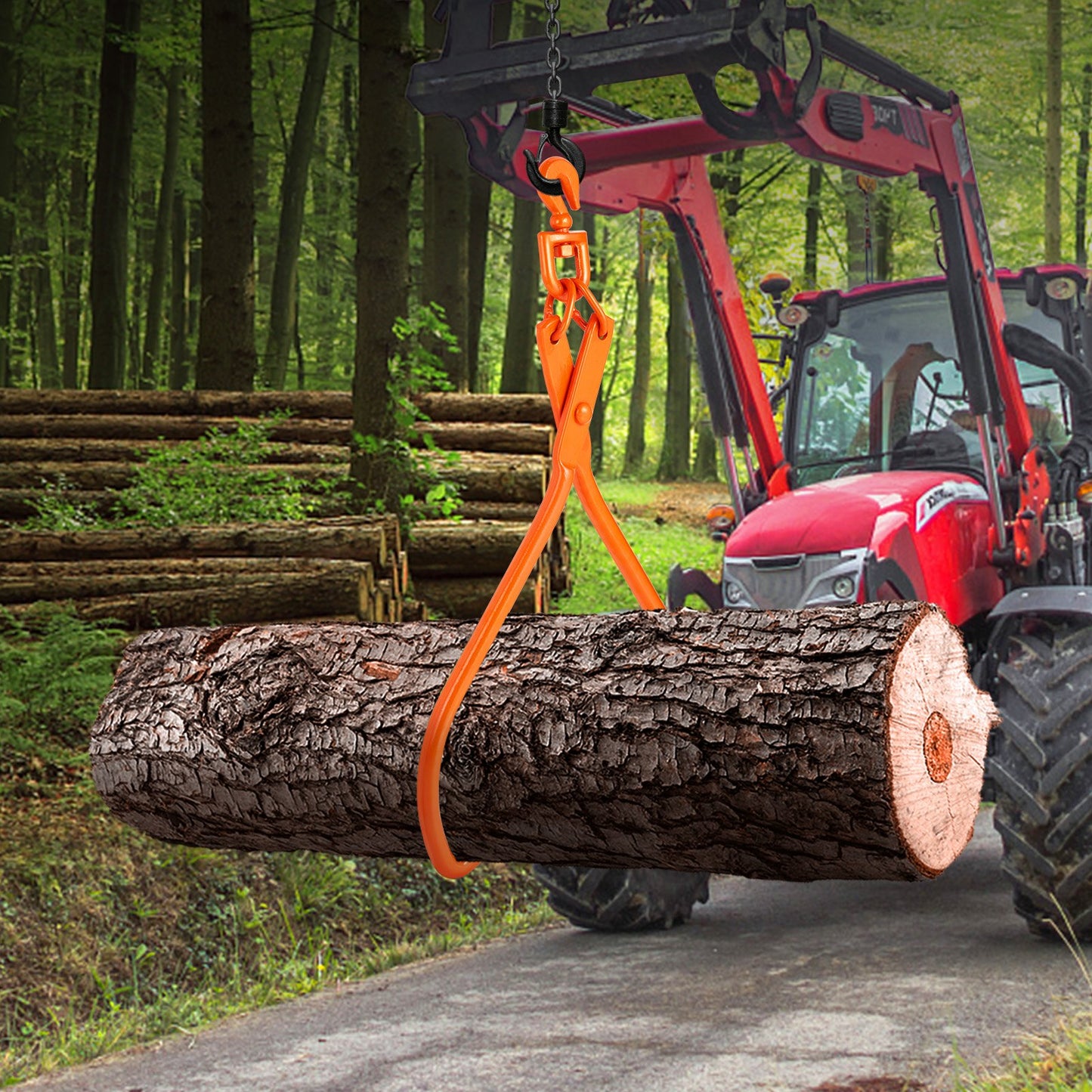 Log Skidding Tongs, 81.3cm 2 Claw Log Lifting Tongs, Heavy Duty Rotating Steel Lumber Skidding Tongs, 700 kg Loading Capacity, Log Lifting, Handling, Dragging & Carrying Tool - Image 8