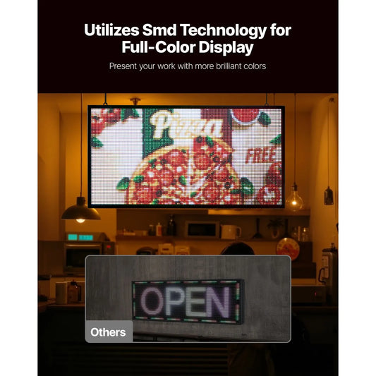 27x14in Programmable LED Sign Digital Scrolling Display Board P5 Fullcolor - Image 2