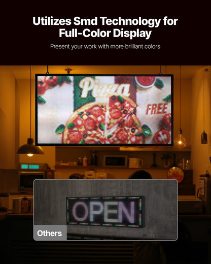 27x14in Programmable LED Sign Digital Scrolling Display Board P5 Fullcolor - Image 2