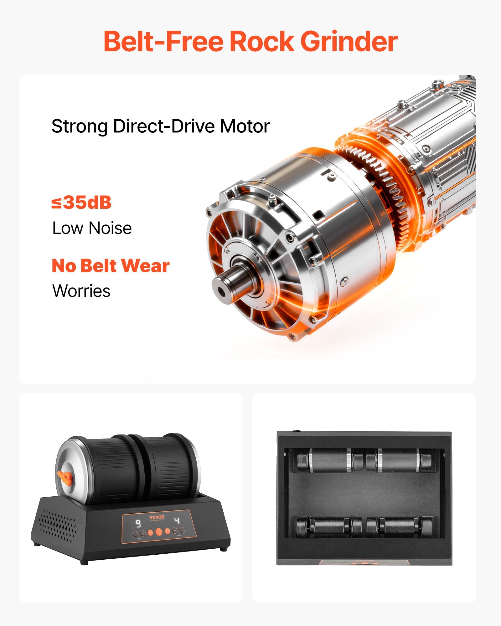 Rock Tumbler Kit, 8 lbs Rock Polishing Kit, 4 Speed Settings 9-Day Polishing Timer Stone Polishing Kit, Double Barrel Rock Polisher with Adapter, Rock Polisher for Adults and Kids - Image 2