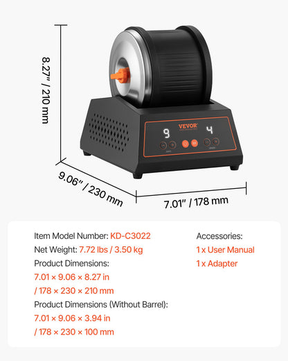 Rock Tumbler Kit, 4lbs Rock Polishing Kit, 4 Speed Settings 9-Day Polishing Timer Stone Polishing Kit, Belt-Free Rock Polisher with Adapter & Overload Protection, Rock Polisher for Adults Kids - Image 7