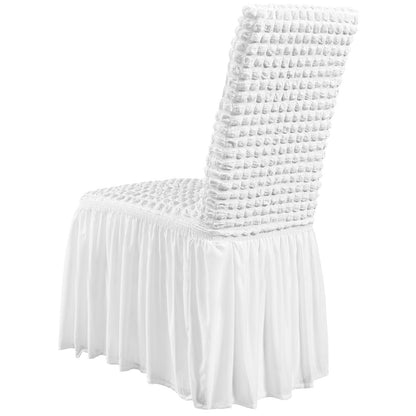 Stretch Spandex Folding Chair Covers, Universal Fitted Chair Cover with Skirt, Removable Washable Protective Slipcovers, for Wedding, Holiday, Banquet, Party, Celebration, Dining (4 PCS White) - Image 9