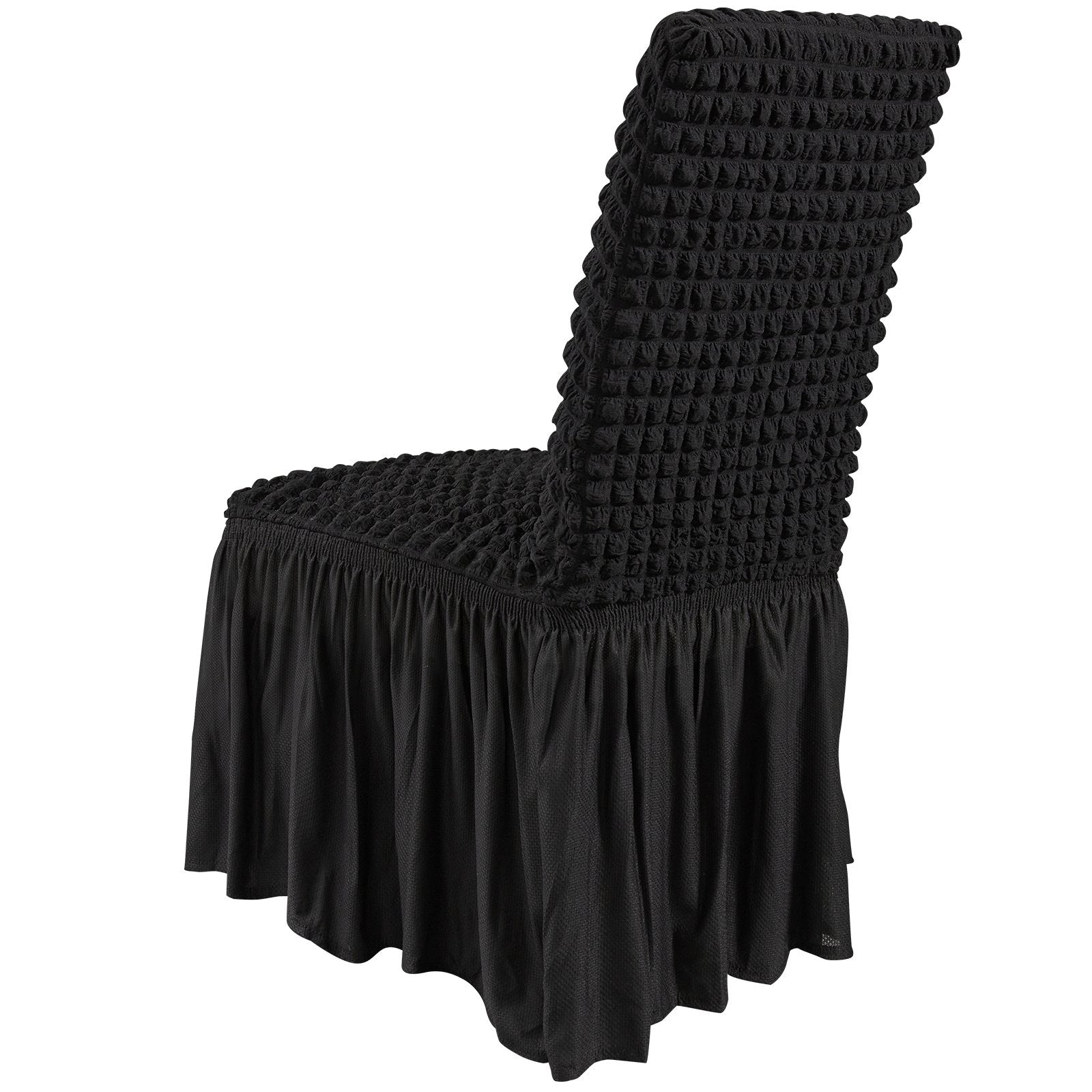 Stretch Spandex Folding Chair Covers, Universal Fitted Chair Cover with Skirt, Removable Washable Protective Slipcovers, for Wedding, Holiday, Banquet, Party, Celebration, Dining (4 PCS Black) - Image 9