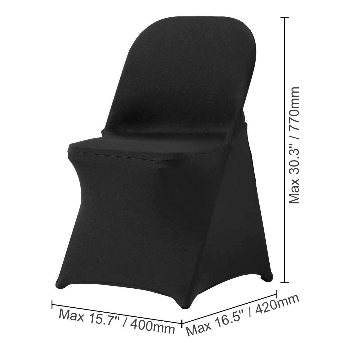 Stretch Spandex Folding Chair Covers, Universal Fitted Chair Cover, Removable Washable Protective Slipcovers, for Wedding, Holiday, Banquet, Party, Celebration, Dining (50PCS Black) - Image 8