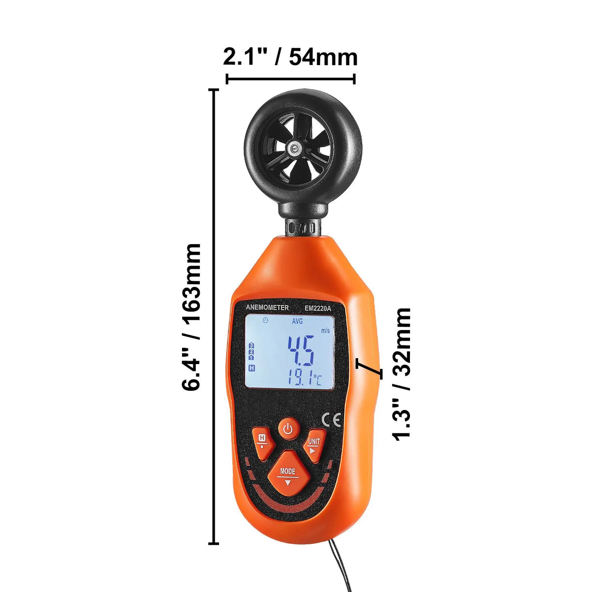 Handheld Anemometer, -10℃ to 45℃, Digital Wind Speed Meter Gauge with LED Backlight Screen, Measures Wind Velocity Wind Temperature Air Flow Wind Chill, for Sailing Surfing Drone Flying HVAC - Image 8