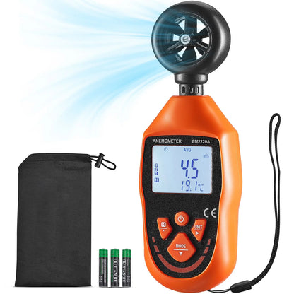 Handheld Anemometer, -10℃ to 45℃, Digital Wind Speed Meter Gauge with LED Backlight Screen, Measures Wind Velocity Wind Temperature Air Flow Wind Chill, for Sailing Surfing Drone Flying HVAC - Image 9