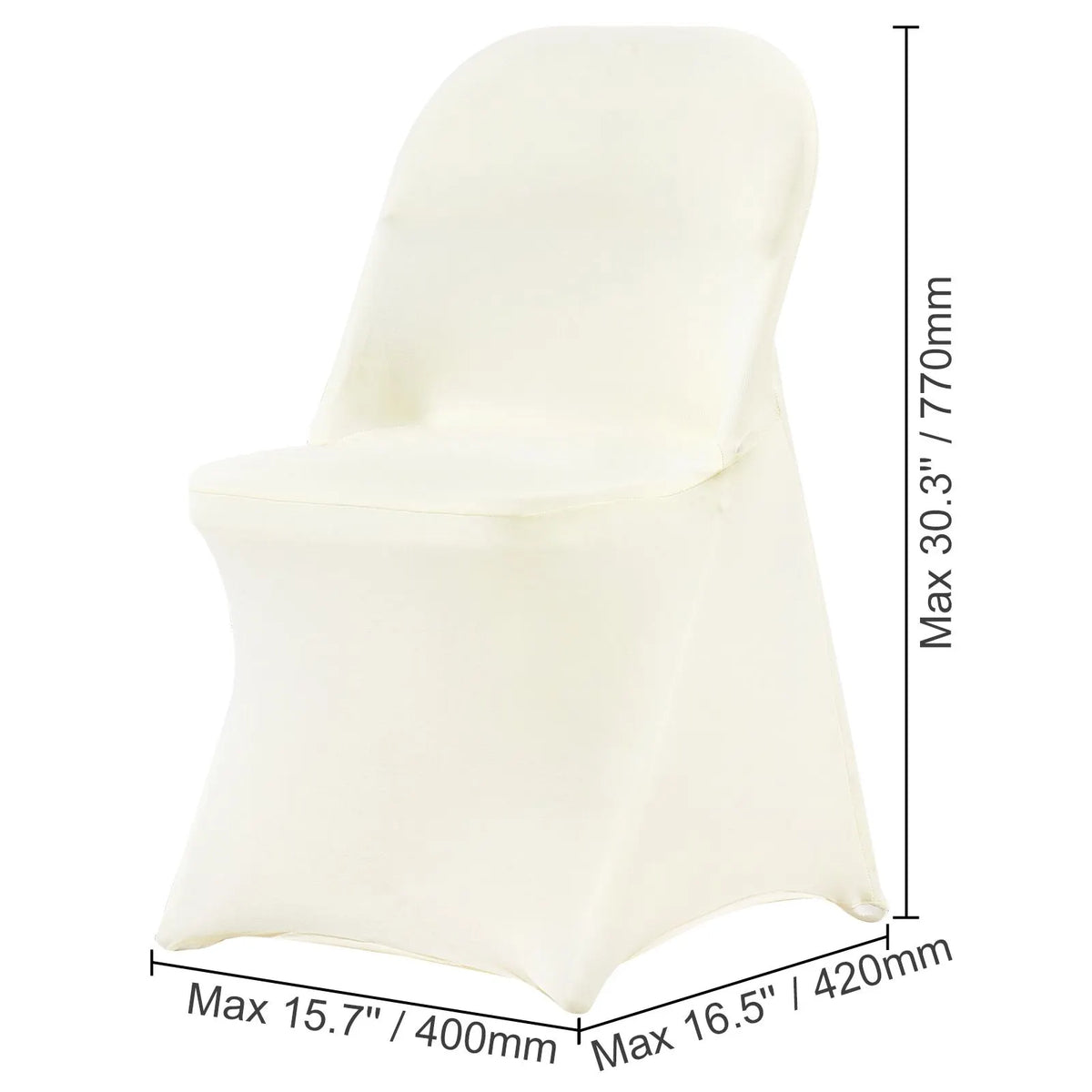 Stretch Spandex Folding Chair Covers, Universal Fitted Chair Cover, Removable Washable Protective Slipcovers, for Wedding, Holiday, Banquet, Party, Celebration, Dining (30PCS Ivory White) - Image 8