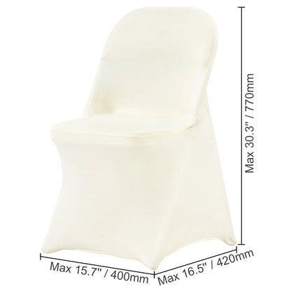 Stretch Spandex Folding Chair Covers, Universal Fitted Chair Cover, Removable Washable Protective Slipcovers, for Wedding, Holiday, Banquet, Party, Celebration, Dining (30PCS Ivory White) - Image 8