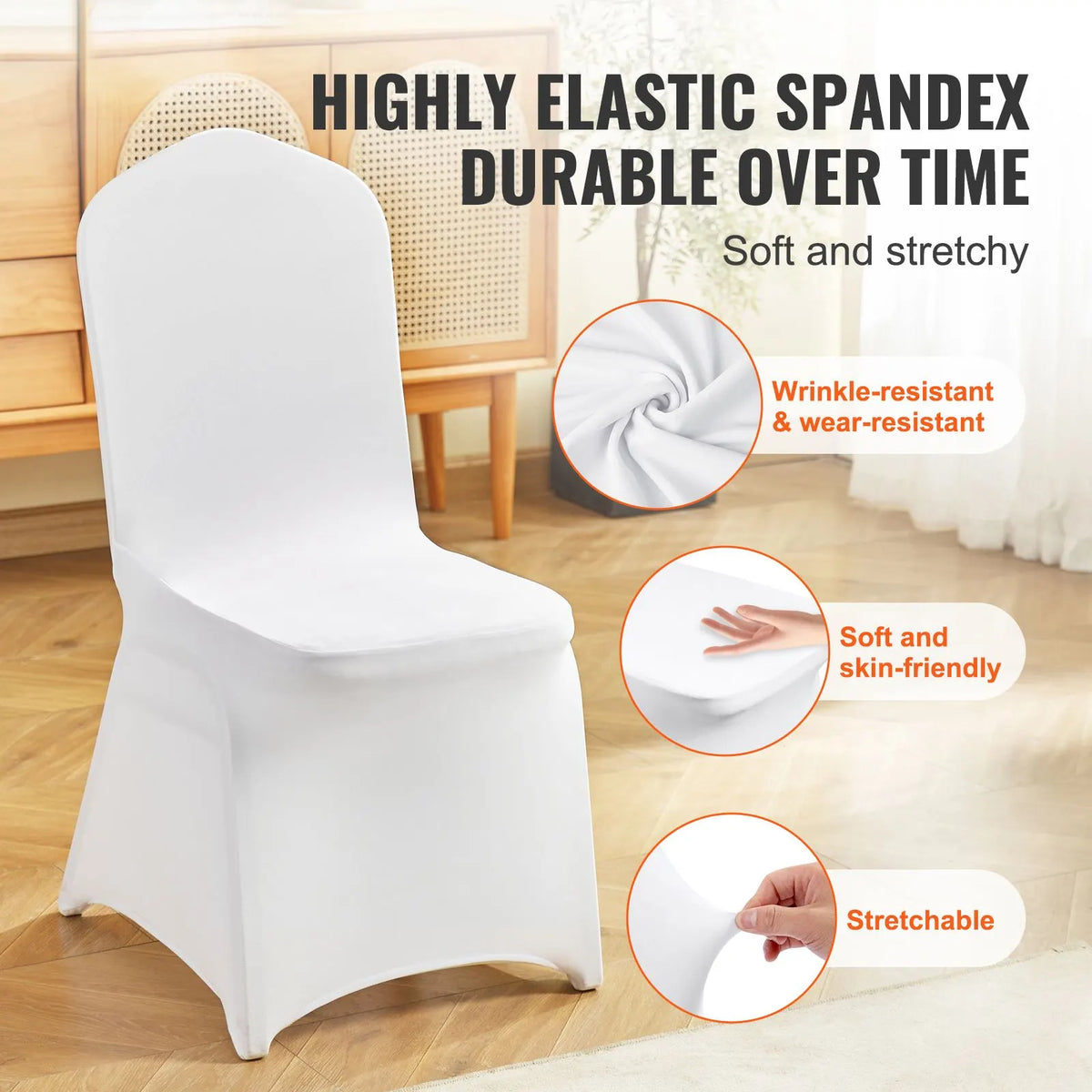 Stretch Spandex Folding Chair Covers, Universal Fitted Chair Cover, Removable Washable Protective Slipcovers, for Wedding, Holiday, Banquet, Party, Celebration, Dining (30PCS White) - Image 2
