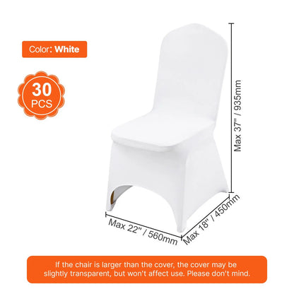 Stretch Spandex Folding Chair Covers, Universal Fitted Chair Cover, Removable Washable Protective Slipcovers, for Wedding, Holiday, Banquet, Party, Celebration, Dining (30PCS White) - Image 7