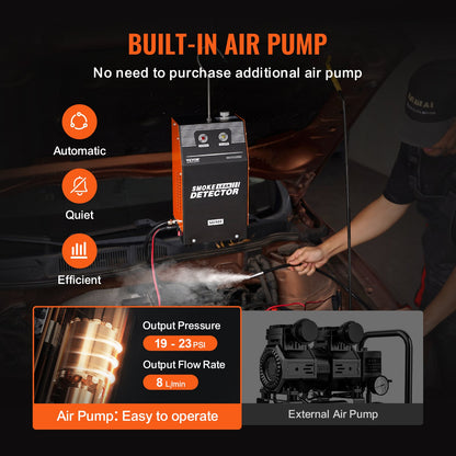 Automotive Smoke Machine Leak Detector, EVAP Smoke Machine Leak Tester with Built-in Air Pump, Dual-Mode Vacuum Pipeline Fuel Diagnostic Detector for DC12V Cars, Motorcycles, Trucks, Boats, ATVs - Image 3