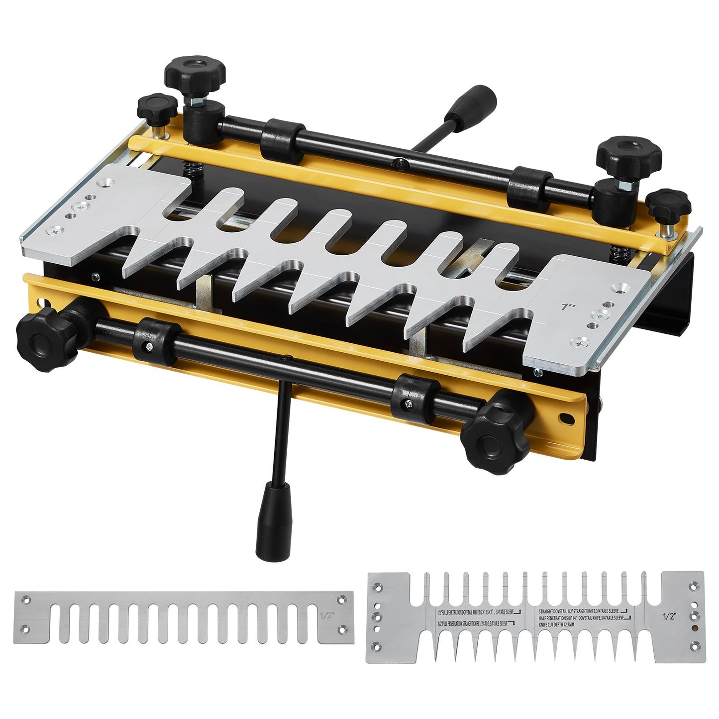 Dovetail Jig, 310 mm Width, Dove Tailing Router Jigs with 4 Router Bits & 6 Templates, Precise Alignment Dove Tail Jig, Mortise and Tenon Woodworking Tools for Furniture & Wood Cabinet Making