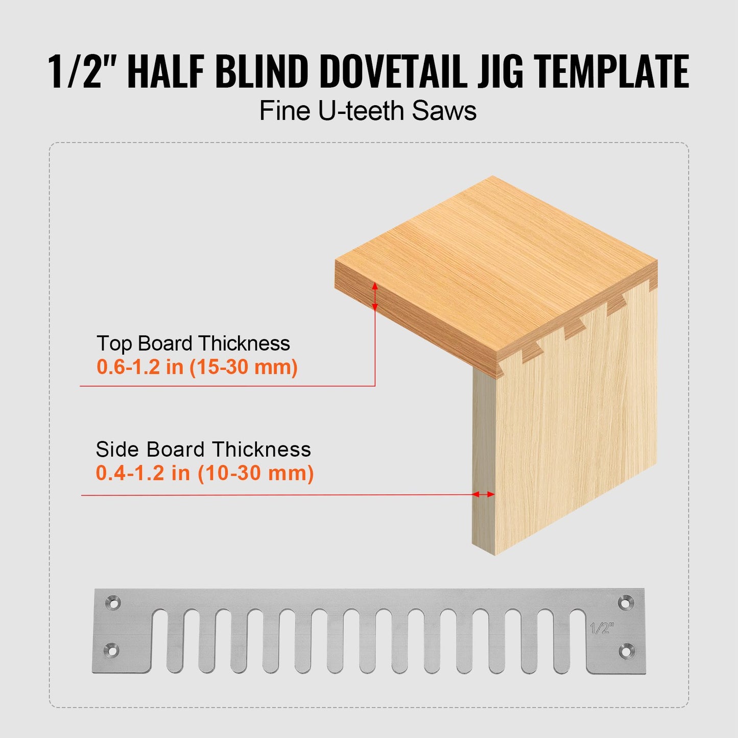 Dovetail Jig, 310 mm Width, Dove Tailing Router Jigs with 4 Router Bits & 6 Templates, Precise Alignment Dove Tail Jig, Mortise and Tenon Woodworking Tools for Furniture & Wood Cabinet Making - Image 3