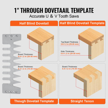Dovetail Jig, 310 mm Width, Dove Tailing Router Jigs with 4 Router Bits & 6 Templates, Precise Alignment Dove Tail Jig, Mortise and Tenon Woodworking Tools for Furniture & Wood Cabinet Making - Image 5